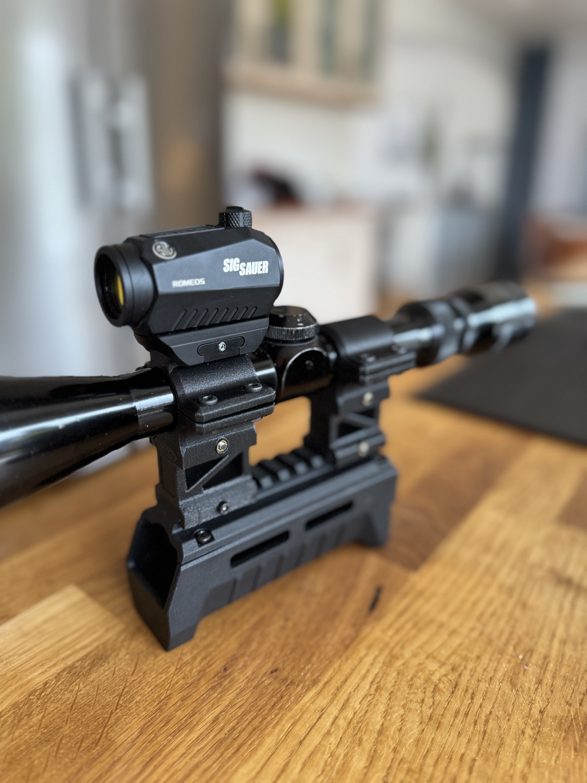 Picatinny scope mount and 20mm raiser, with options for stacking sights