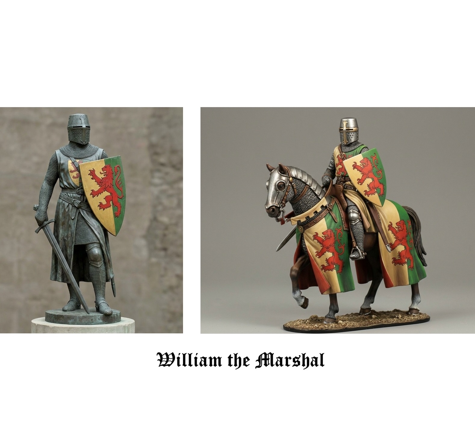 William Marshal 1st Earl of Pembroke Knight on foot and on horseback 3D model