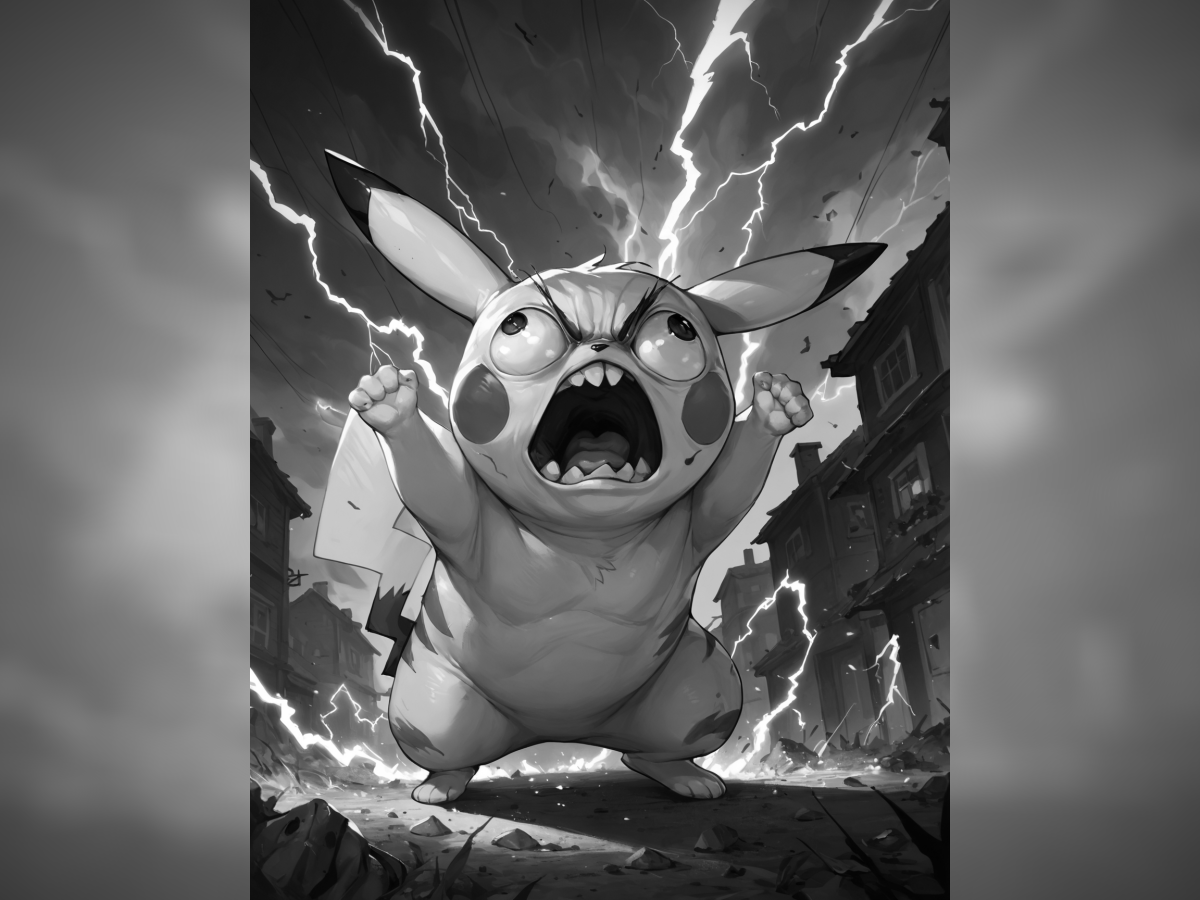 Angry Pikachu Hueforge