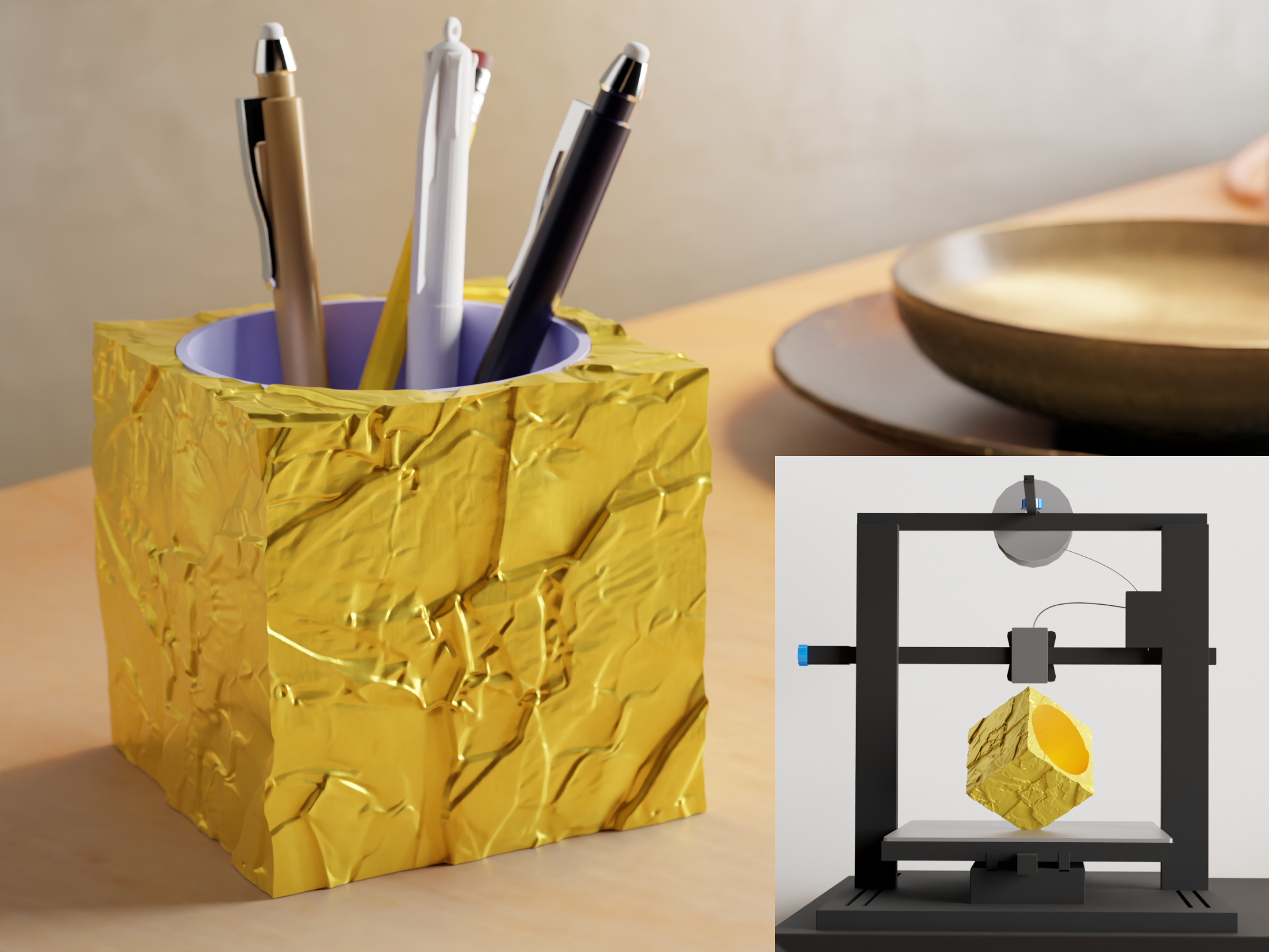 Crumpled PENCIL CUP