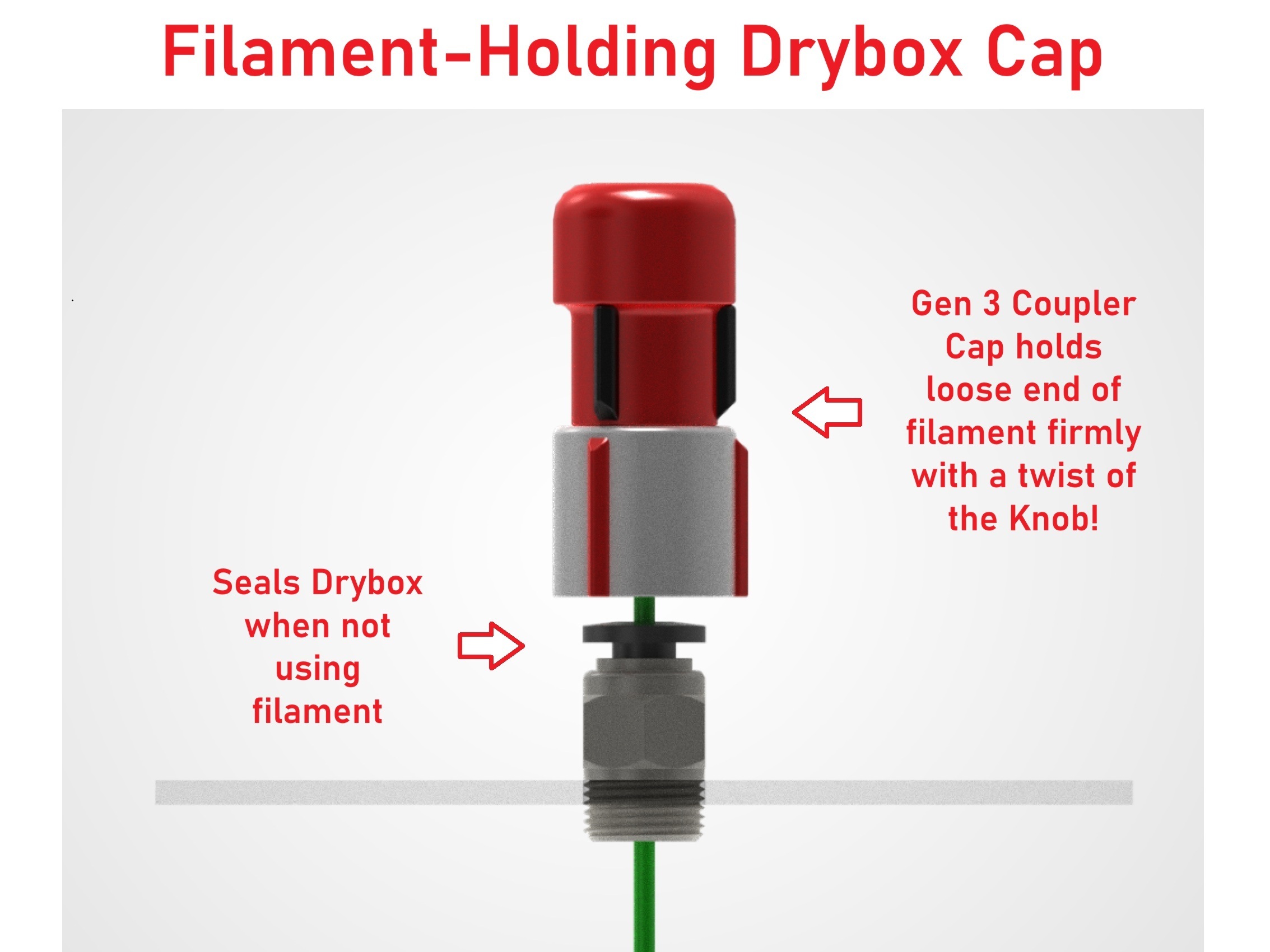 Filament-Holding Drybox Cap 3D model