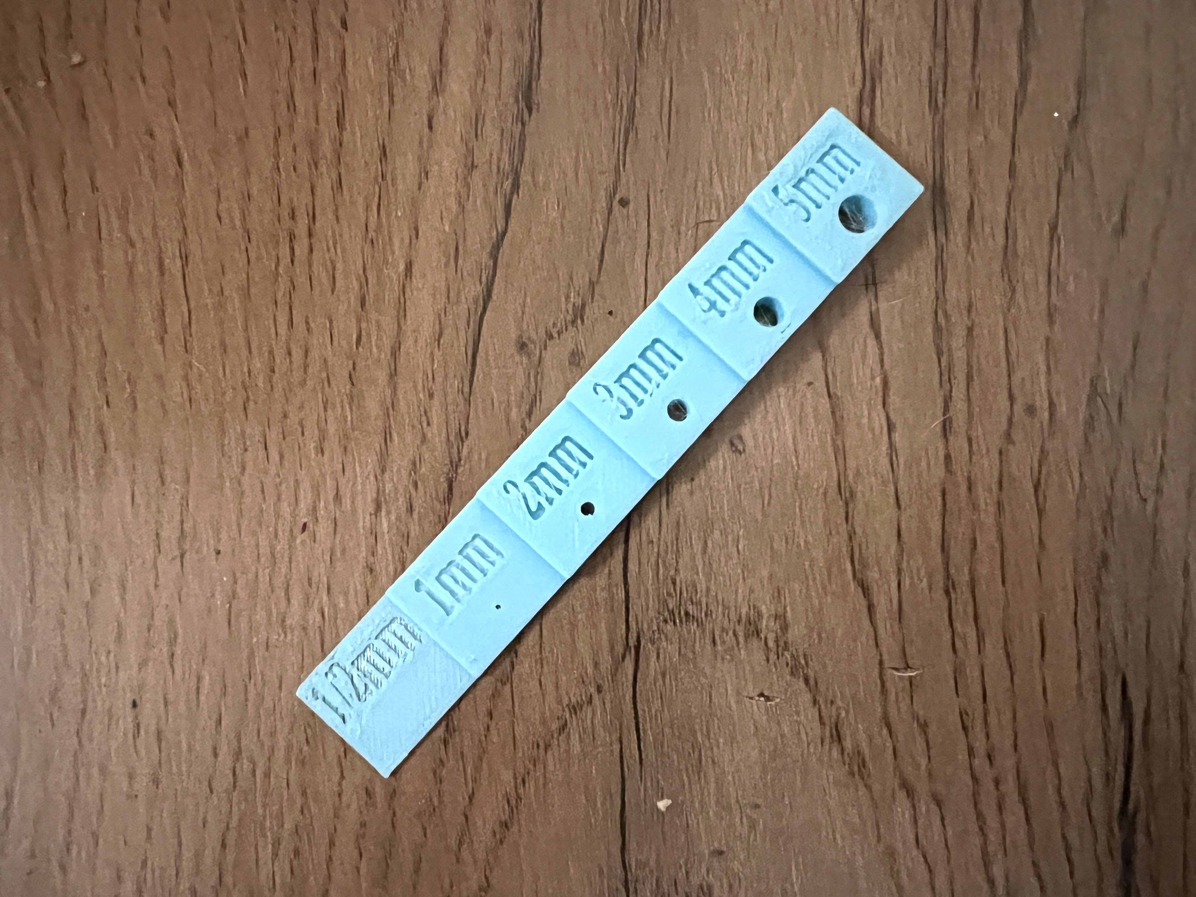 Hole, Height, Thickness, real life visual reference, to see what your printer prints.