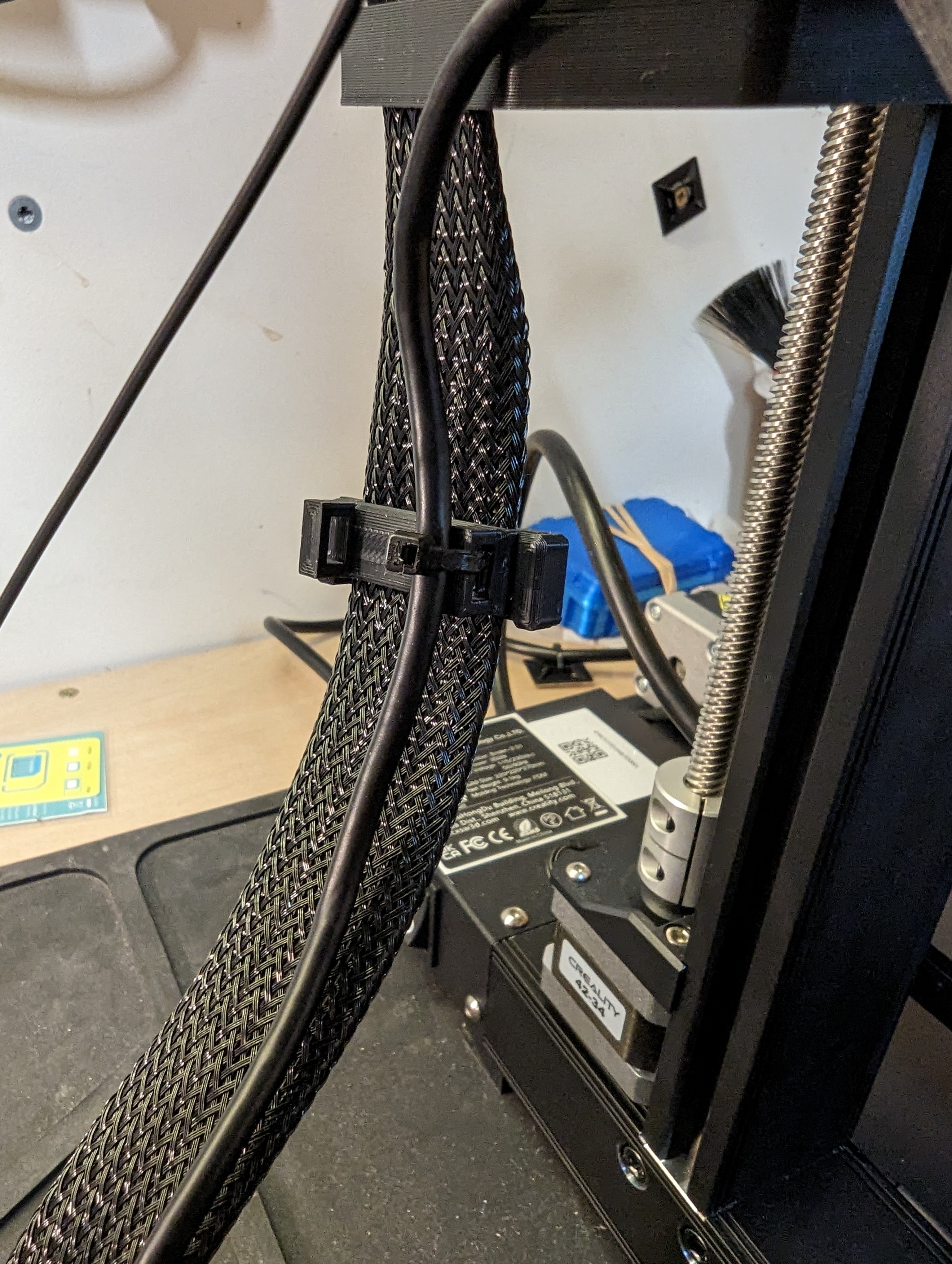 Ender 3 S1 ribbon cable tie wrap holder for camera mount