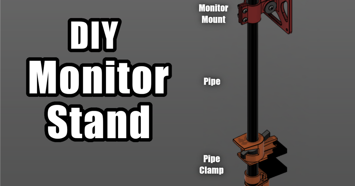 DIY Monitor Pipe Clamp Mount by jbaekey Download free STL model