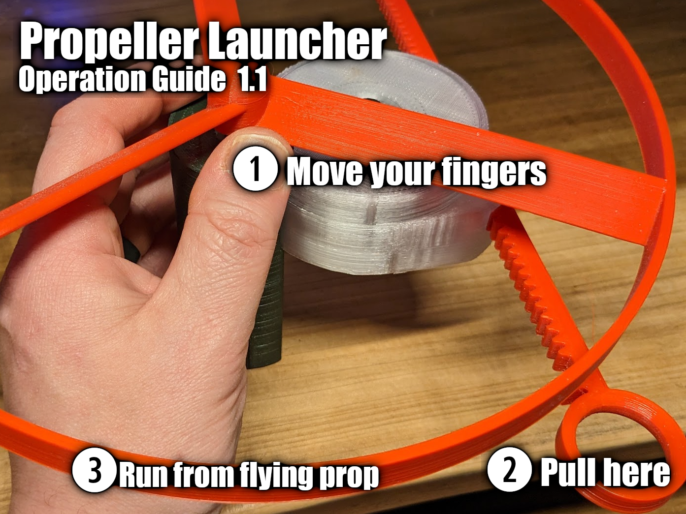 Drill and Pull Powered Propeller Launcher
