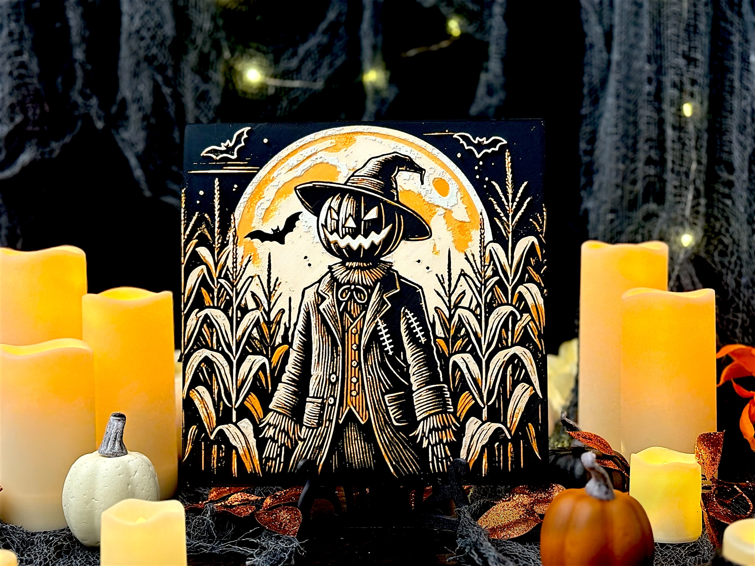 "Midnight Harvest" - Halloween Scarecrow 2 Hueforge