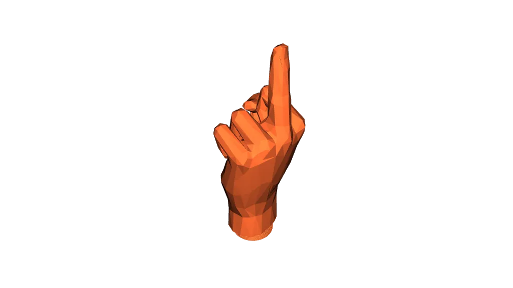 Mittelfinger auf Podest (Low Poly) by Alpha 3D-Druck