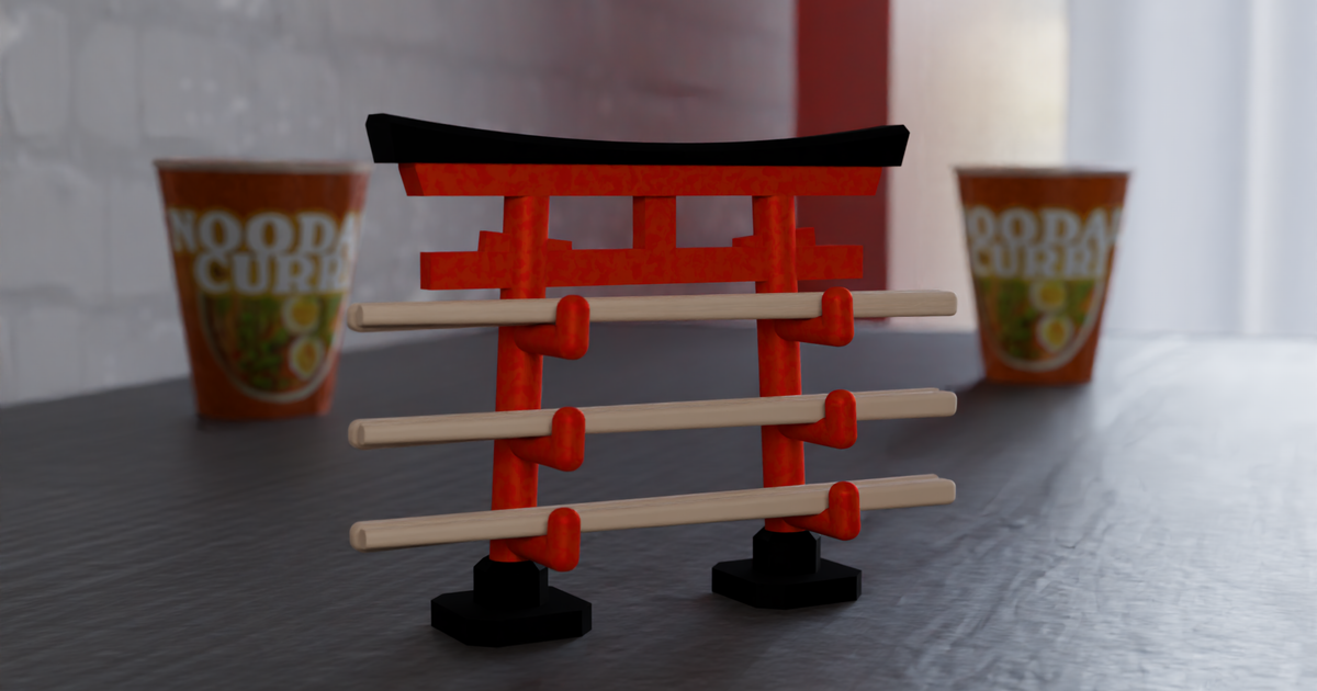 Sacred Gate Torii Chopstick Holder by braga3dprint Download free STL