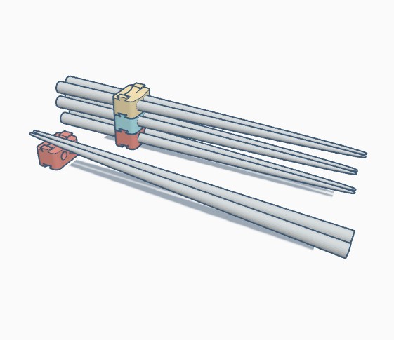 Miniatura 2 do modelo 3D Stackable Chopsticks Holder/Rest/Organizer
