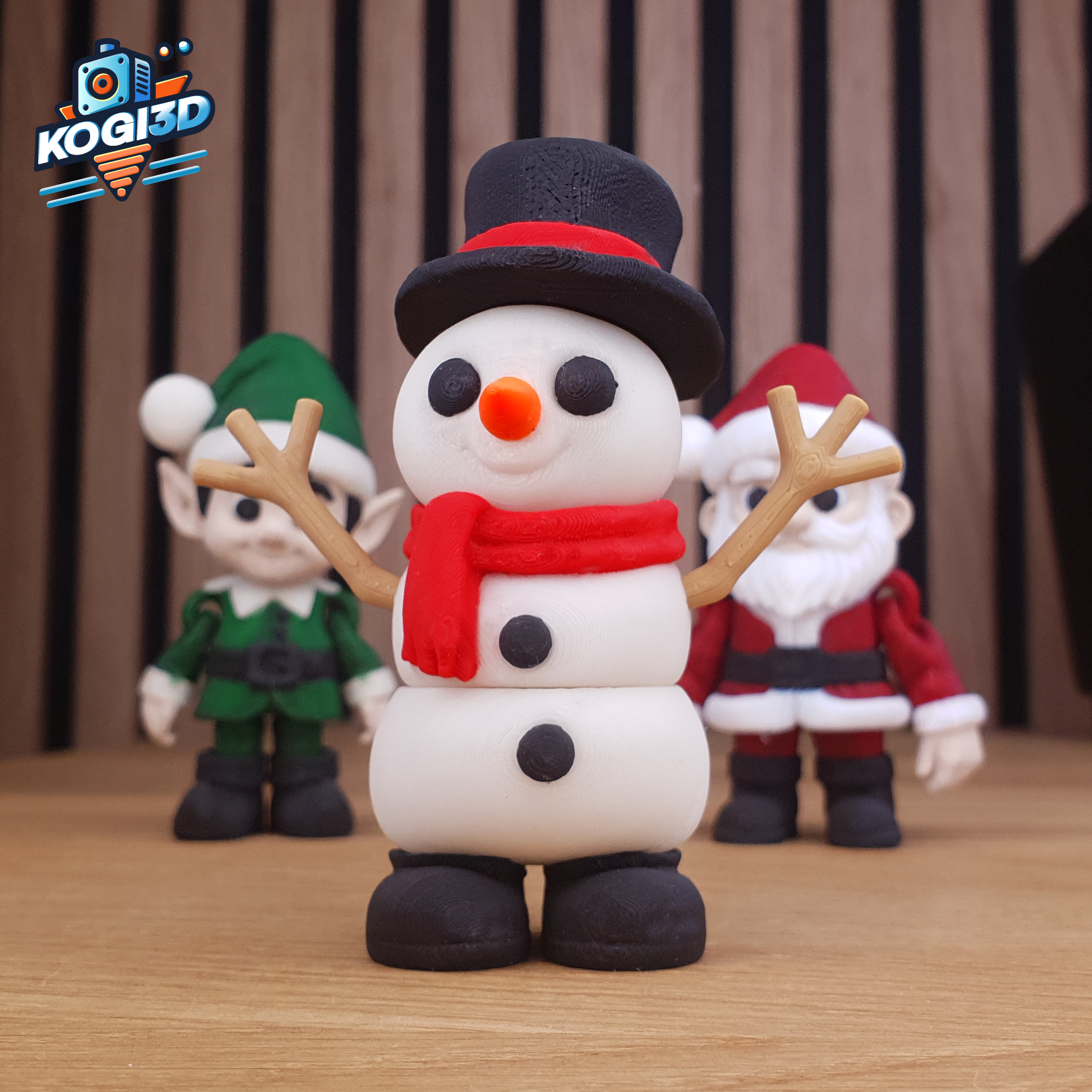 Print in Place Multicolor Articulated Snowman