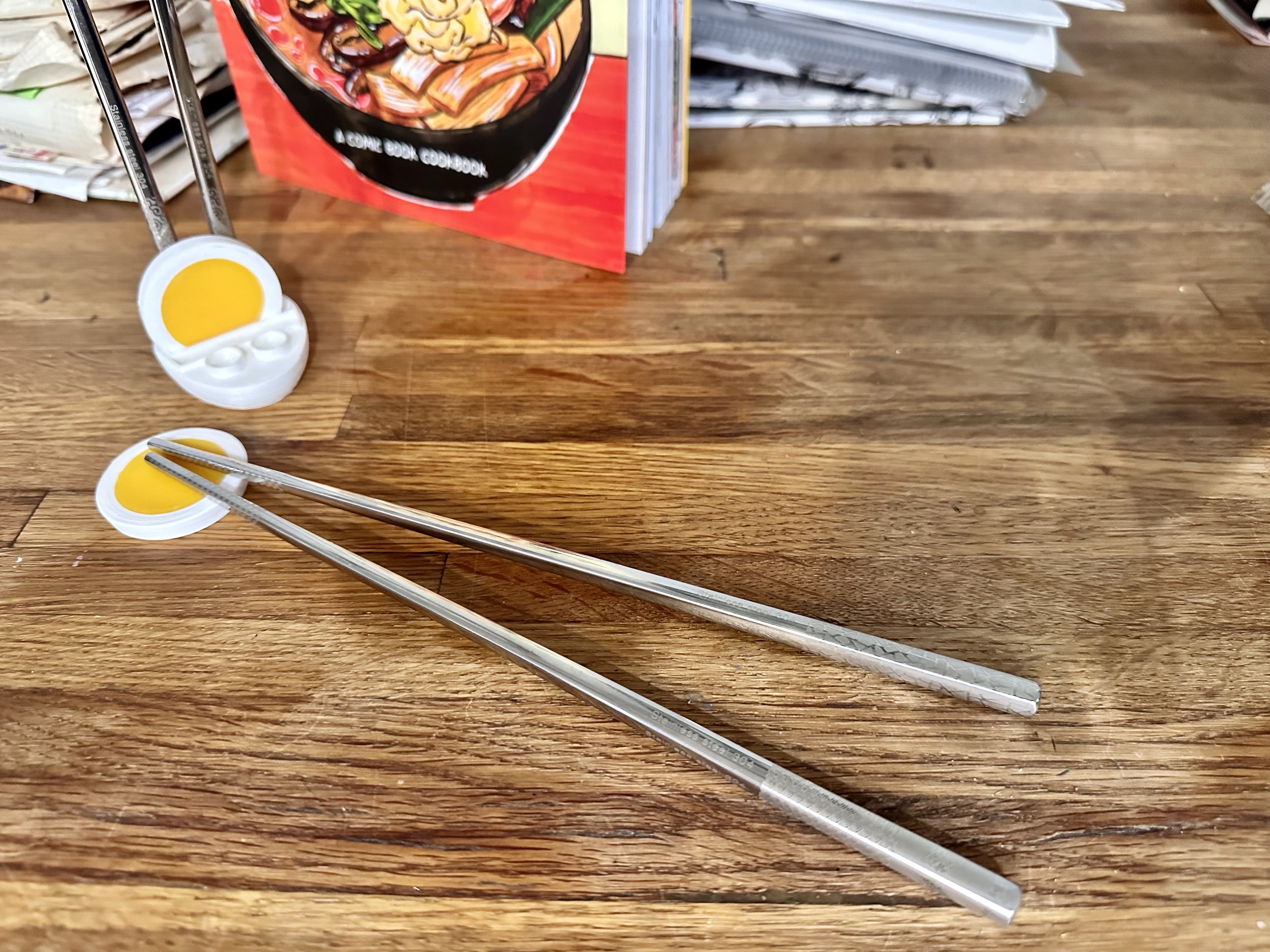 Hard Boiled Egg Chopstick Holder