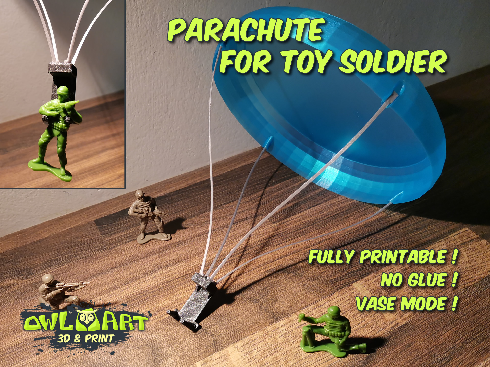 Fully Printable Parachute for Toy Soldier