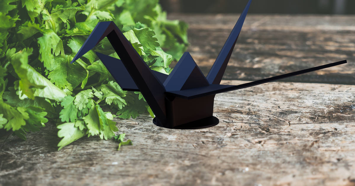 origami crane chopstick holder by Sven Download free STL model