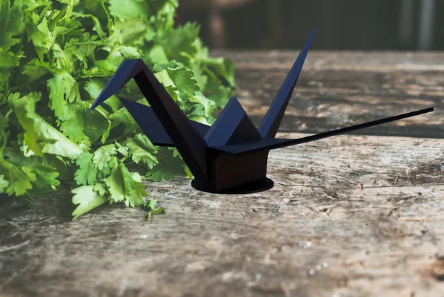 origami crane chopstick holder