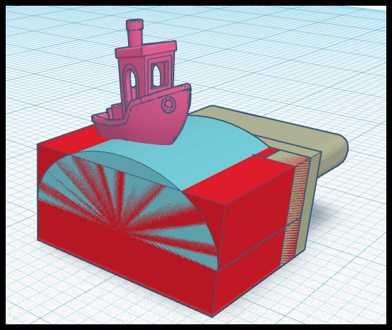 usb a cover with benchy on  it