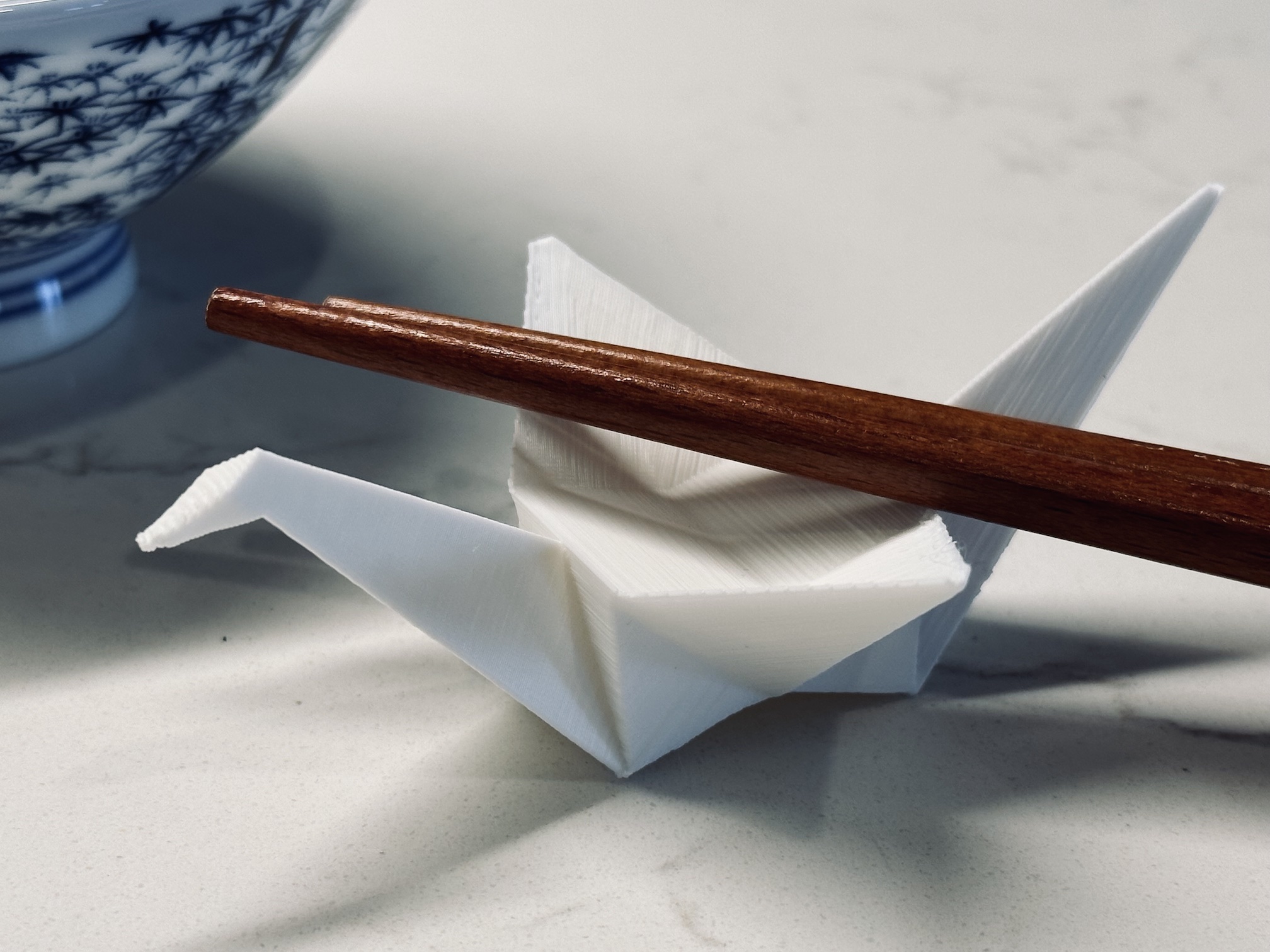 Origami Crane (inspired) Chopstick Rest by plasmata Download free STL