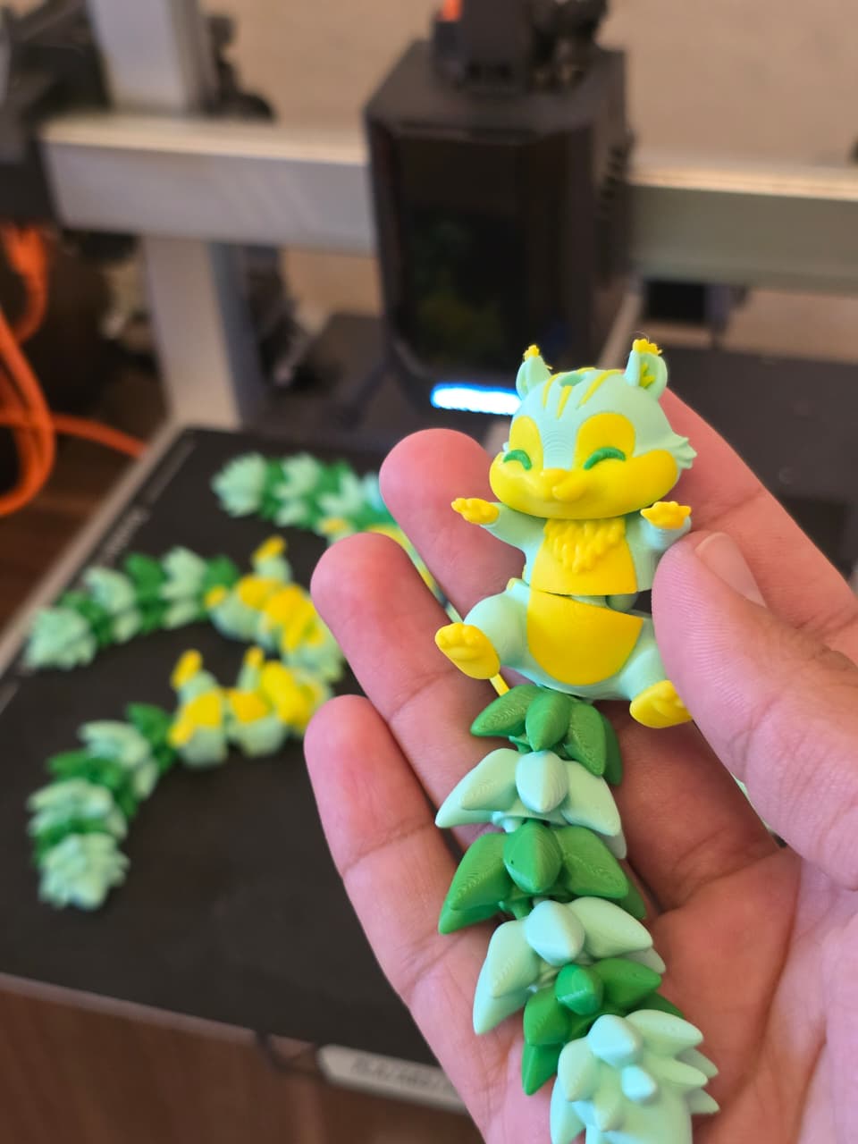 Colourful articulated squirrel keychain