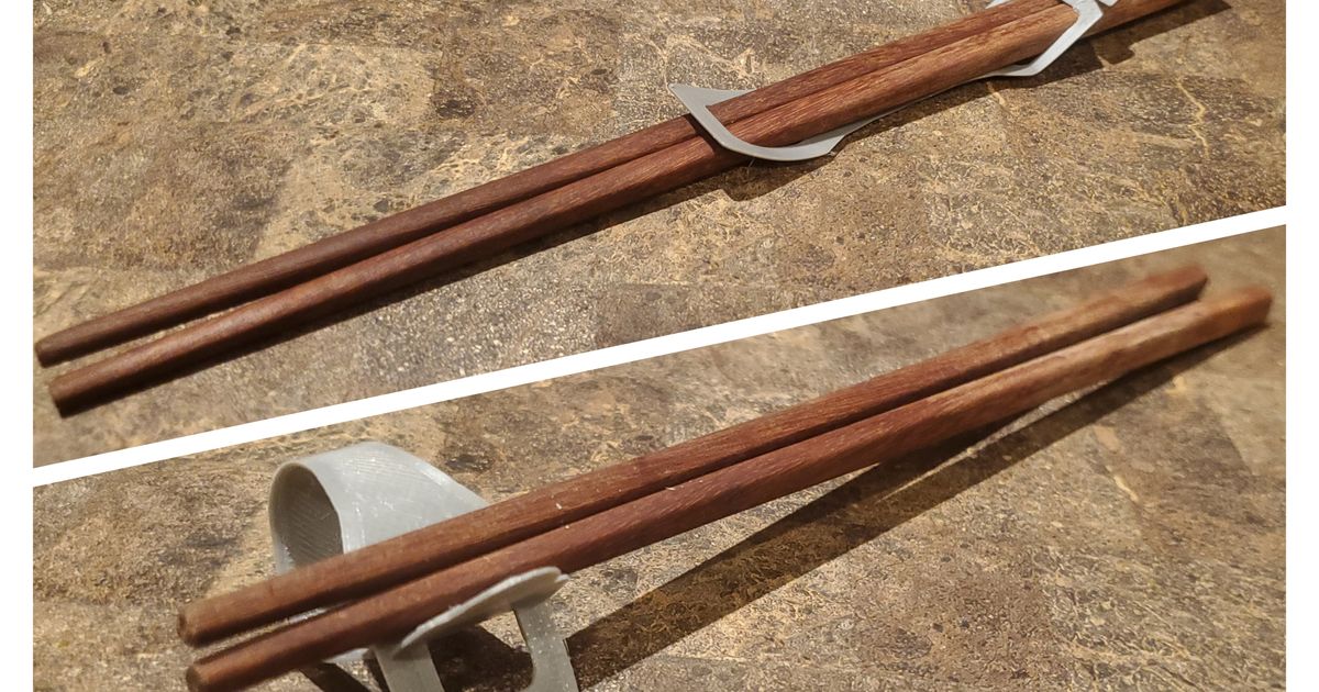 Minimal folding chopstick holder by Manguy dude Download free STL