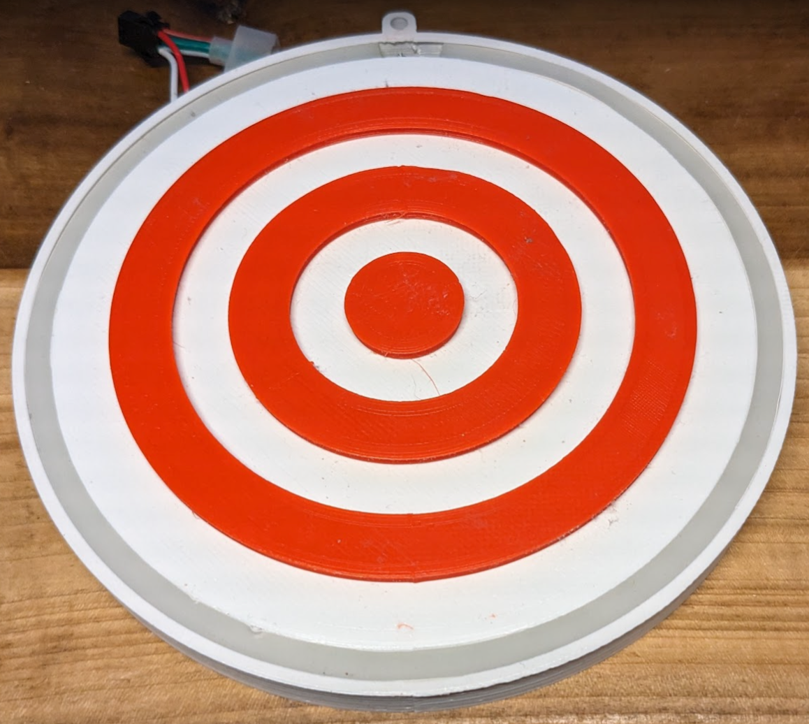 Foam Dart Target with LEDs and Impact Sensor