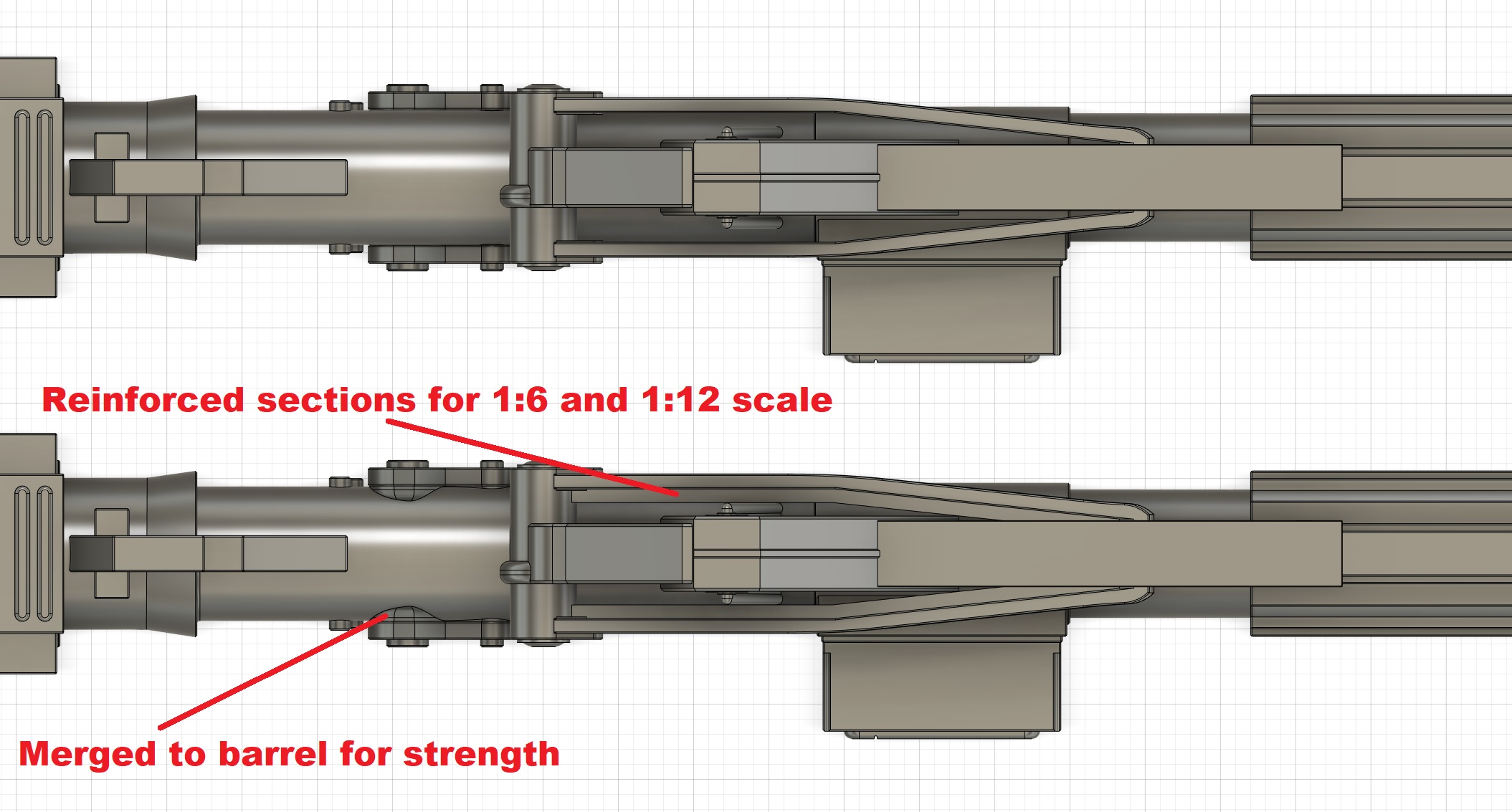 Open reload and barebones versions Star Wars DC15 A rifle with enhanced