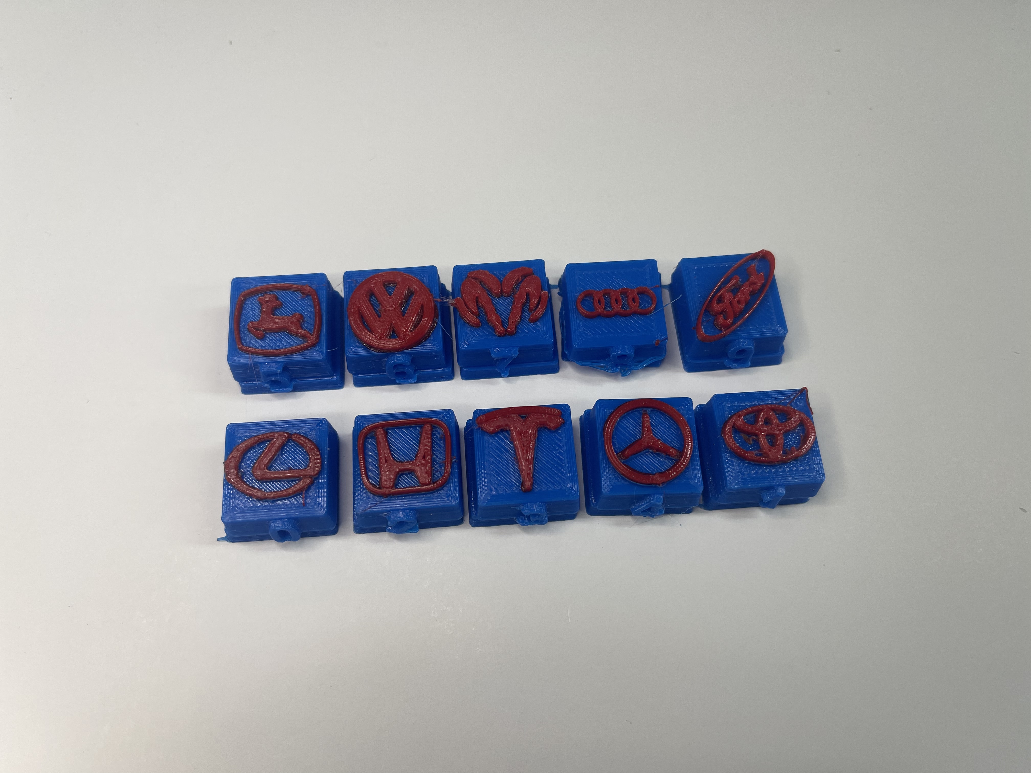 Key Caps for 10 vehicle manufacturers.