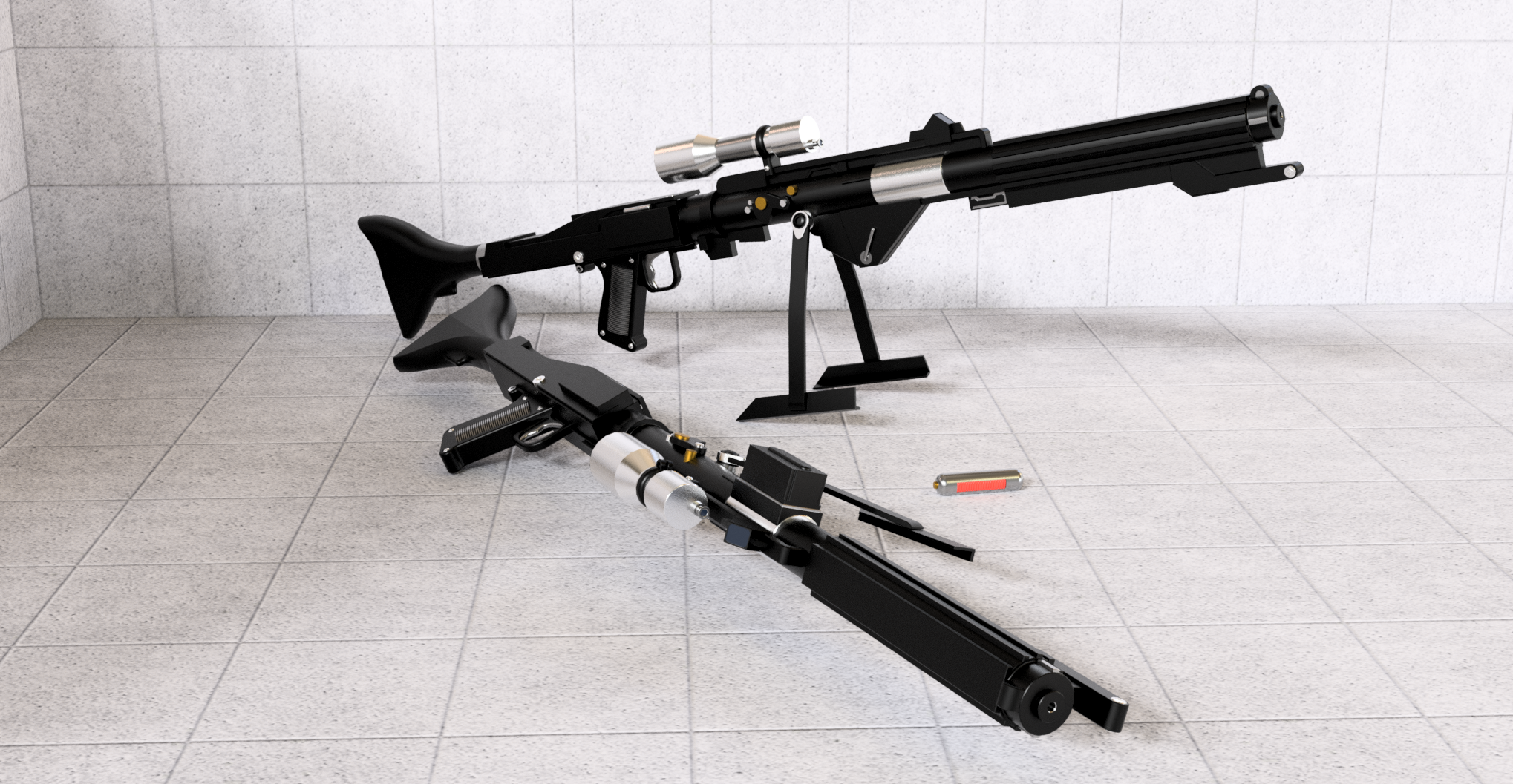 Sharpshooter mode and mid transformation versions Star Wars DC15 A rifle with enhanced detail for 1:12 , 1:6 and 1:1 figures and cosplay
