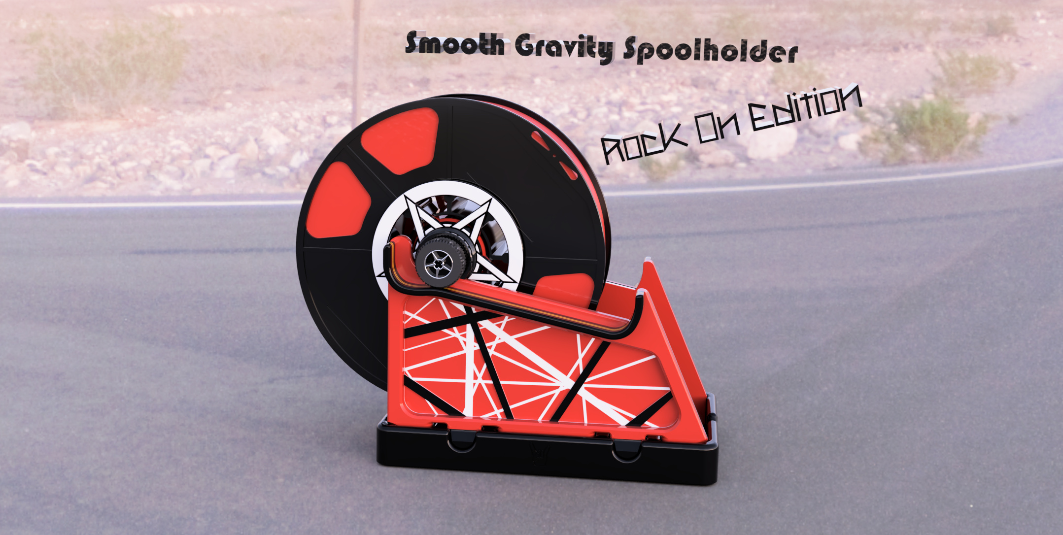 Smooth Gravity Spoolholder, Rock-On Edition 🤘 3D model thumbnail