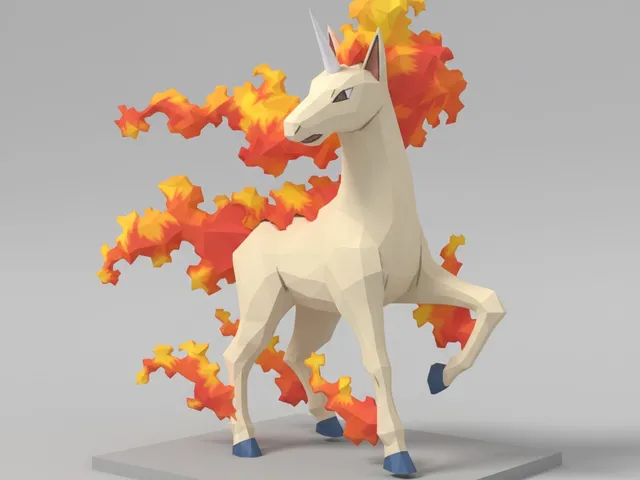 #078 Rapidash – Low Poly Pokémon
