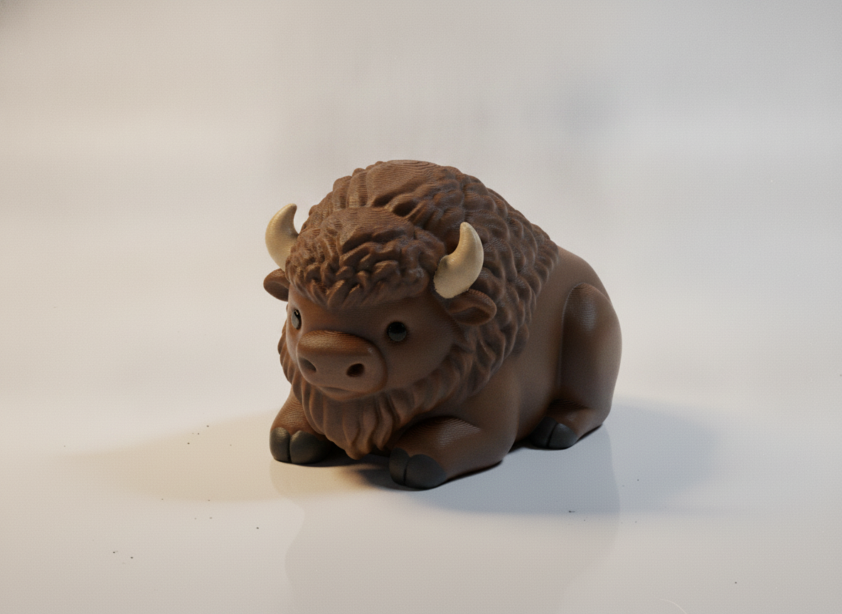 Cute Resting Bison