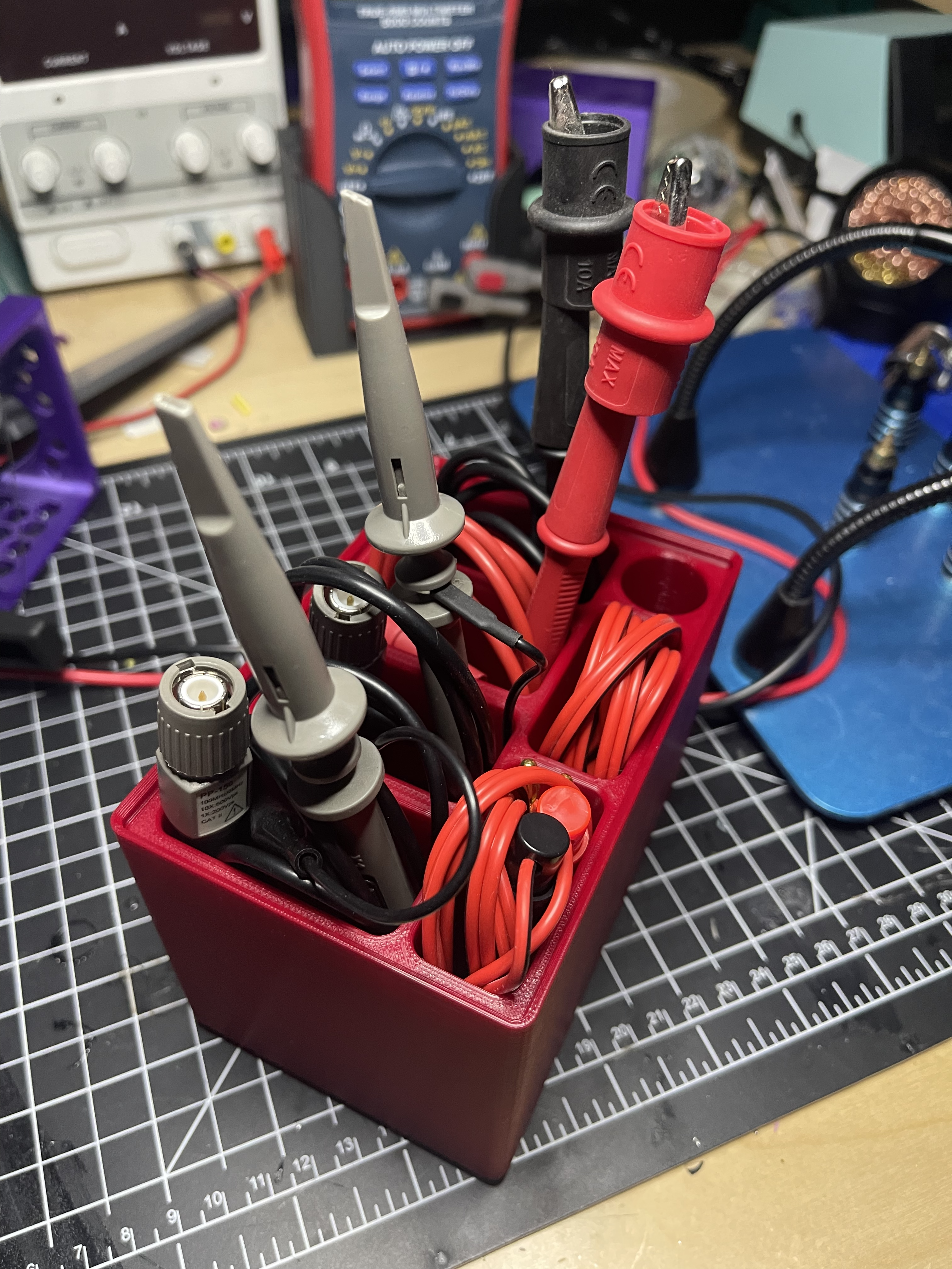 Gridfinity Test Lead / Oscilloscope Probe stand