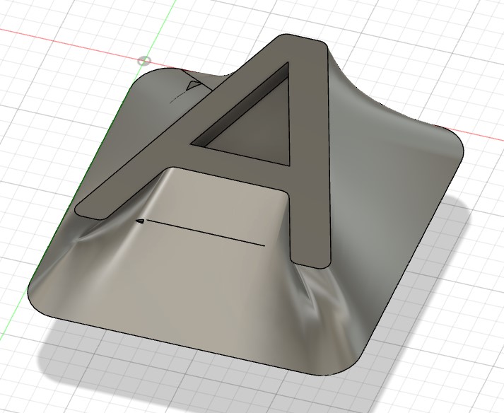 Keycap "A" embossed