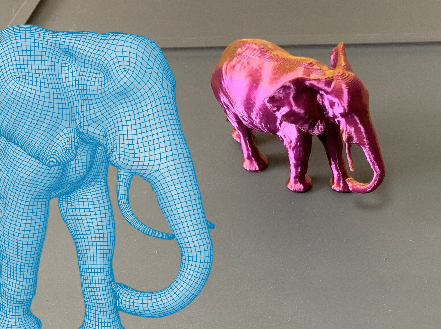 Elephant - 3d outline