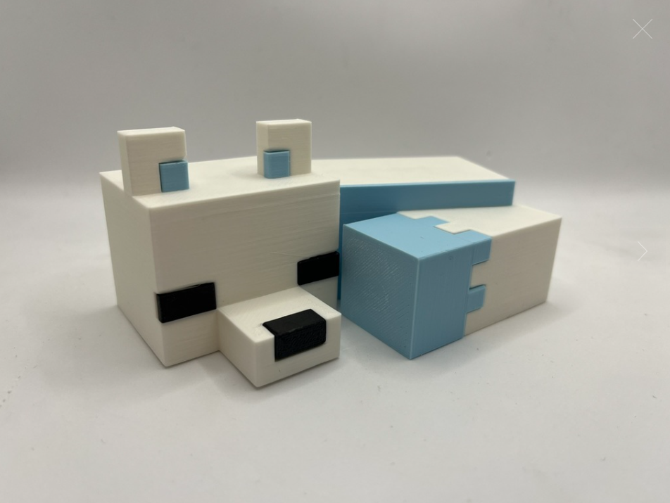 Sleeping Arctic Fox - Minecraft by Prusa.printer | Download free STL