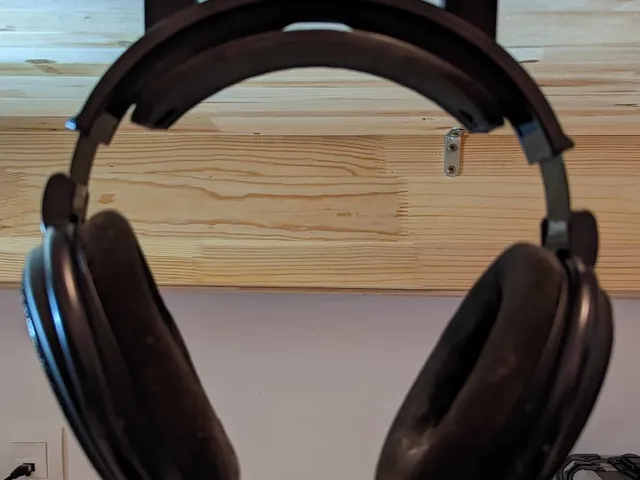 Yet another hidden headphone hanger (YAHHH) ( fits big headphones )