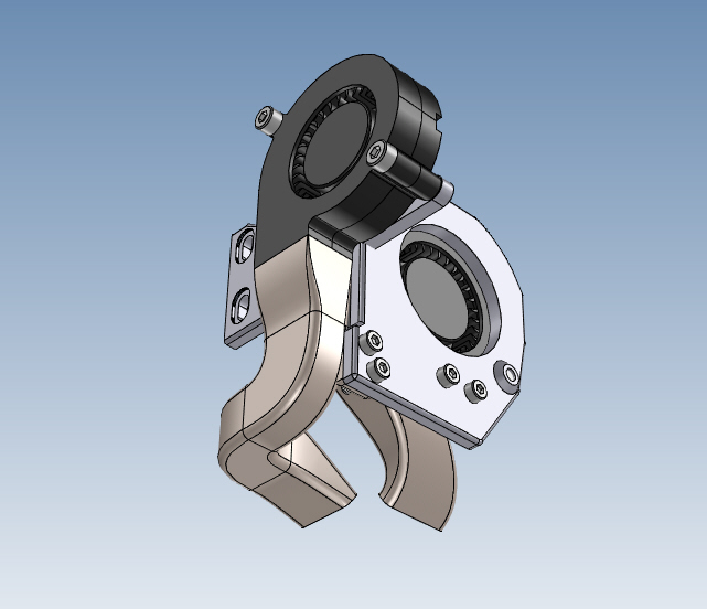 Kingroon KP3S dual 5015 fan frame and ducts (3D touch update)