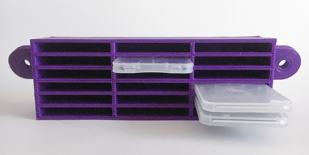 SDHC/MicroSD card case holder with flanges