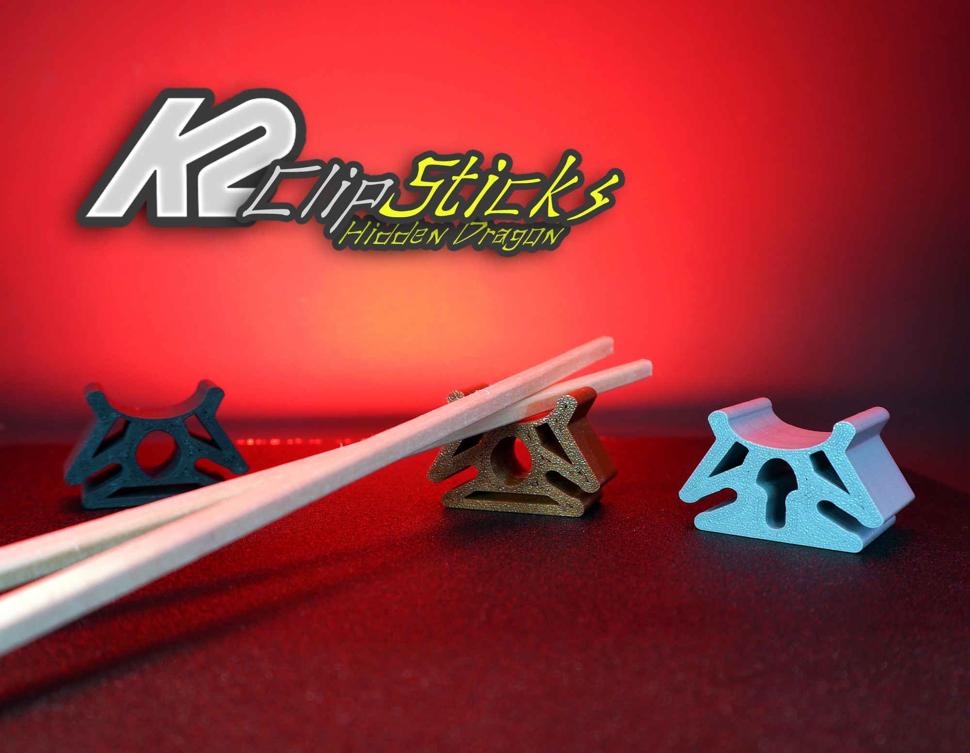 K2 ClipSticks Holder - Chopsticks 3D model thumbnail