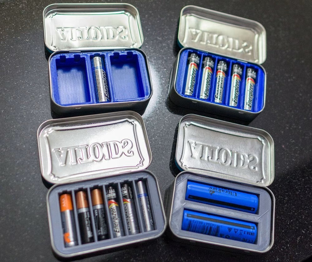 Altoids tin battery inserts AA/AAA/18650/21700/etc.