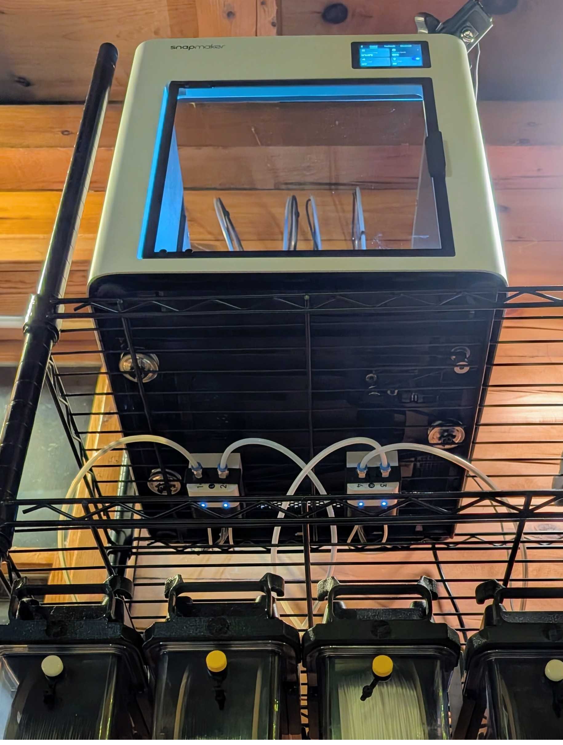 Snapmaker U1 wire shelf filament feeder relocation