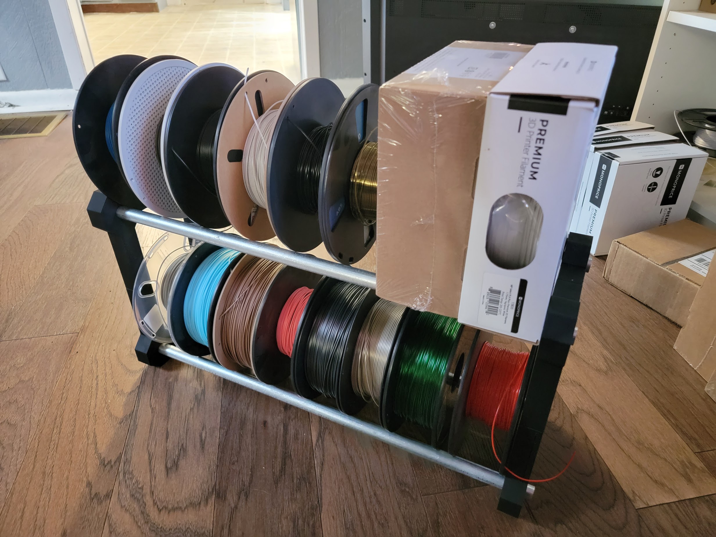 Miniatura 13 do modelo 3D Filament Spool Rack - Stackable - Glueless