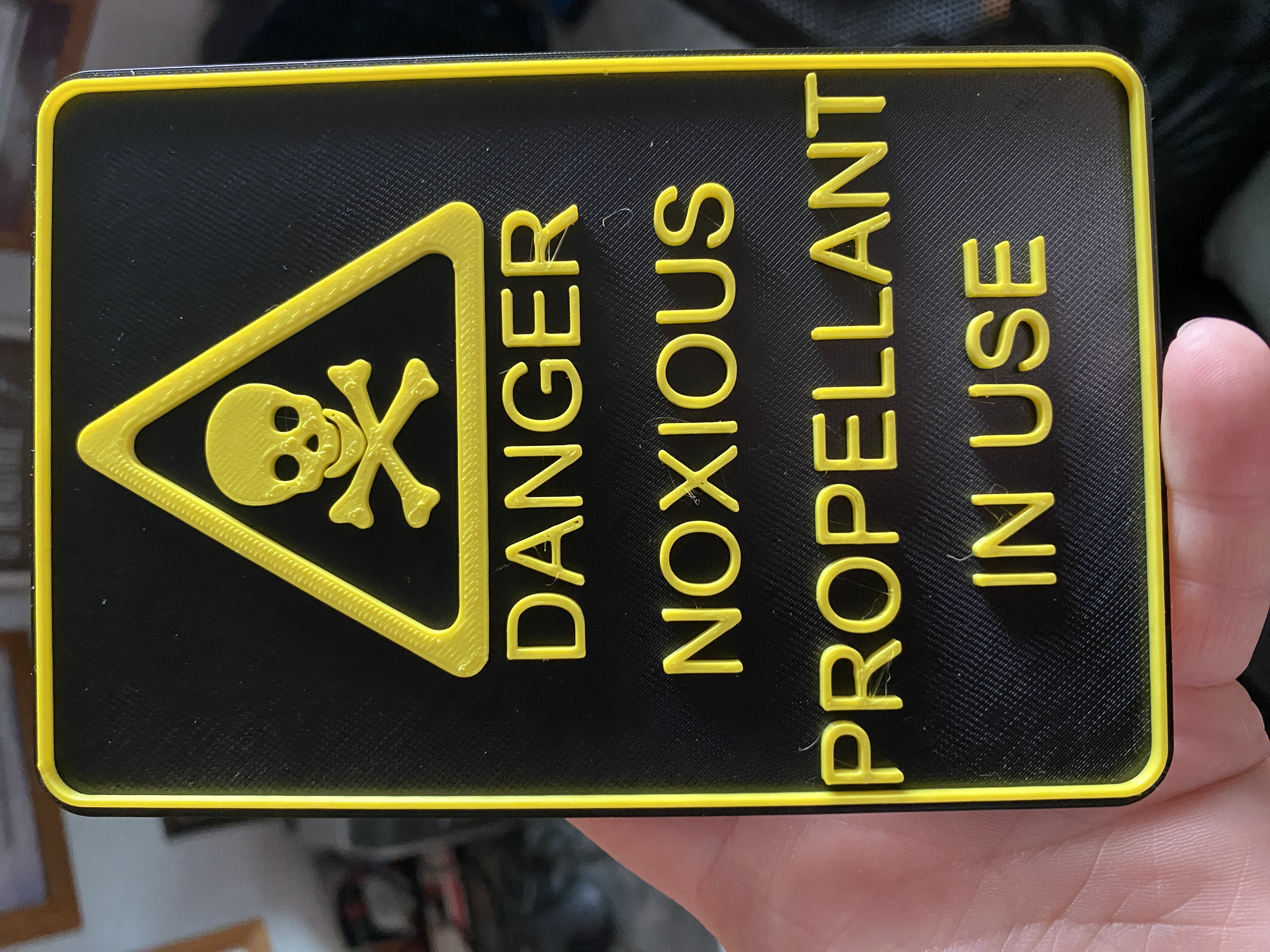 Noxious propellant sign