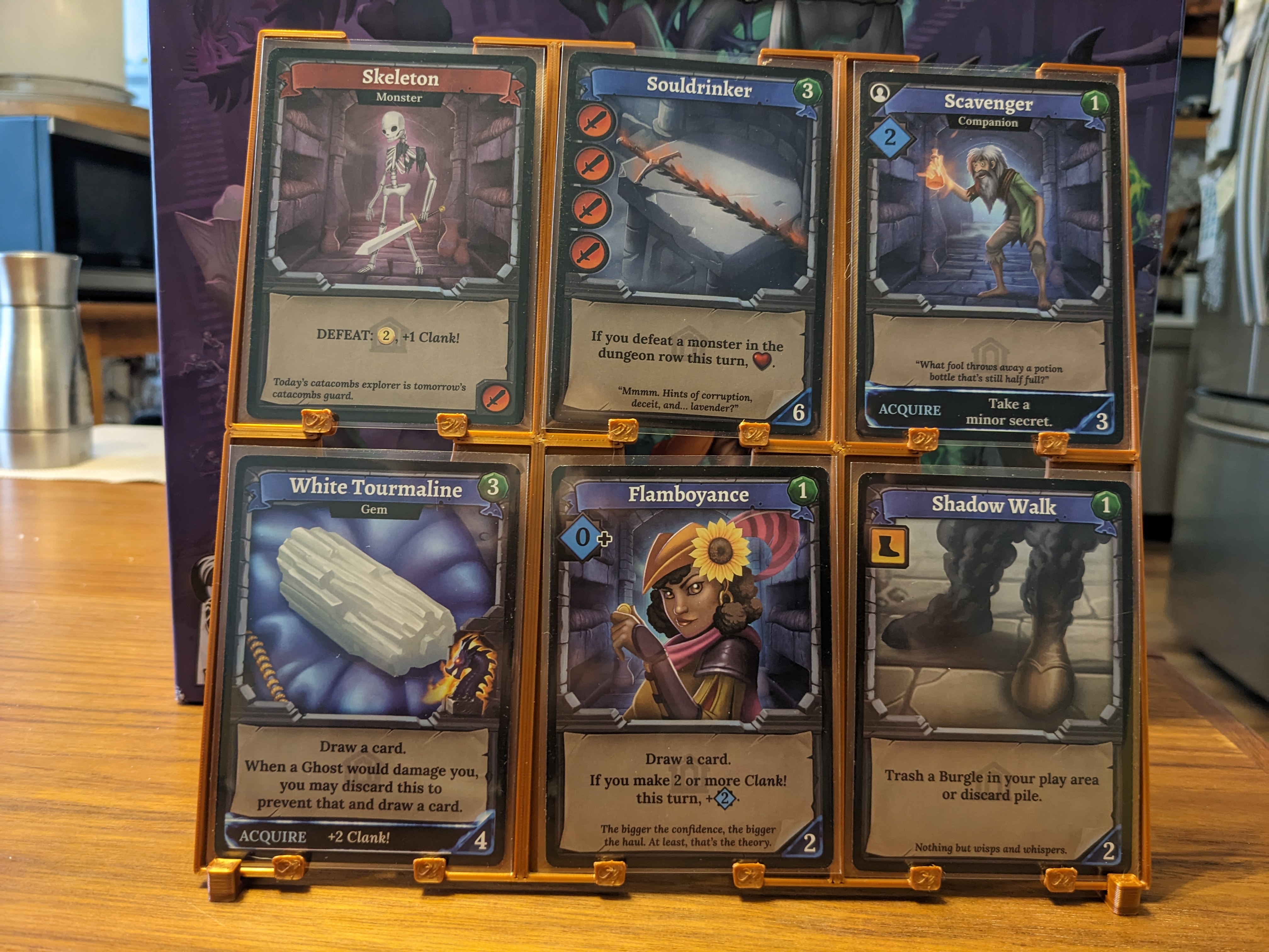 Clank dungeon row cards angled holder