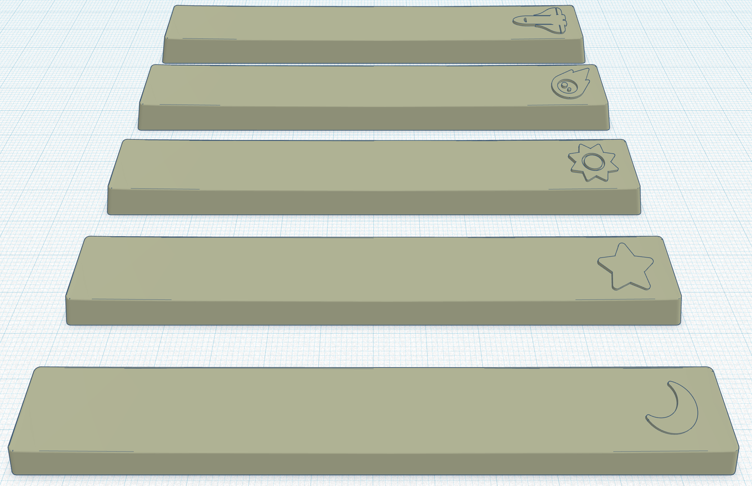 Space bars with space icons