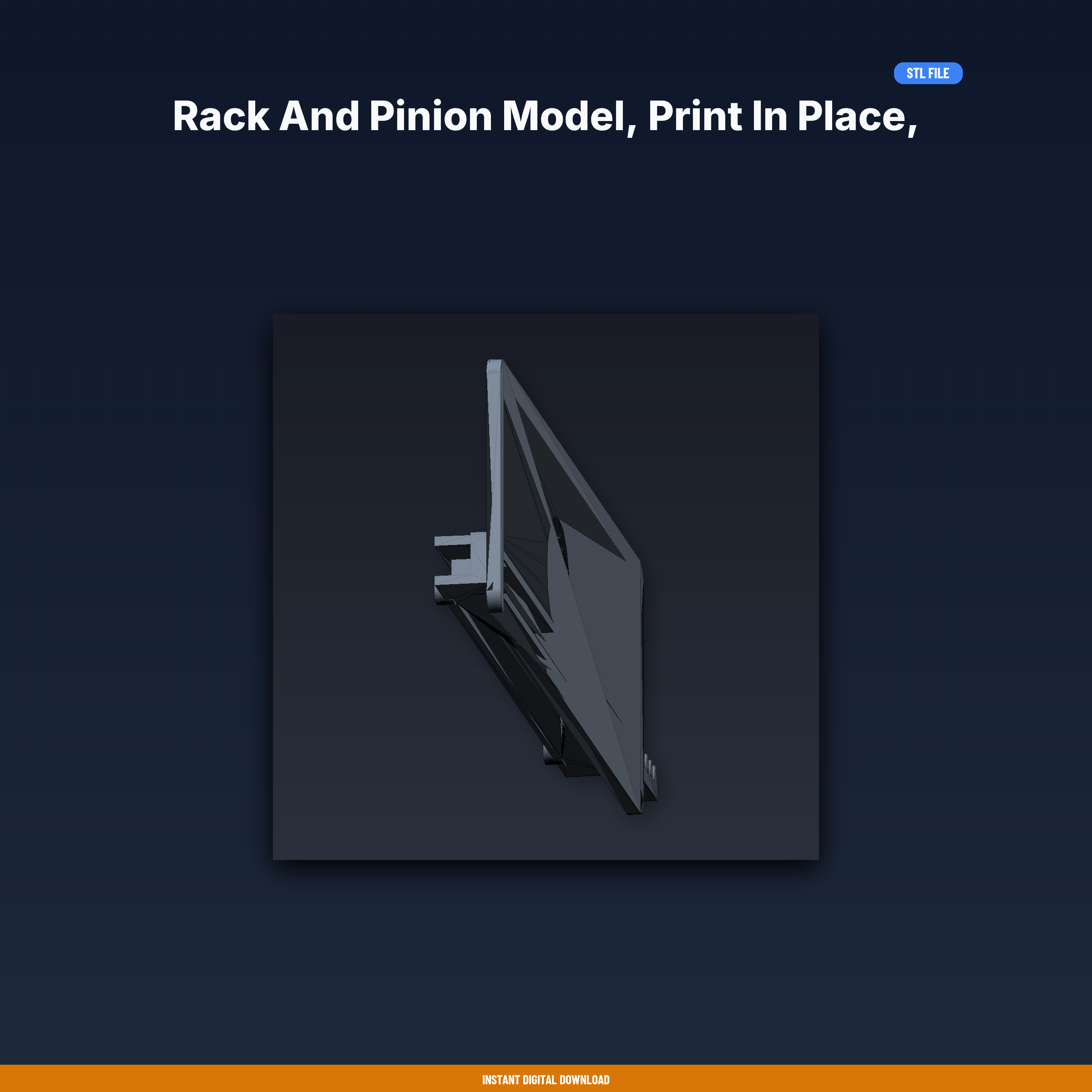 Rack and Pinion Model, Print in Place, Linear Motion Demo, STEM - 3D Printable STL File