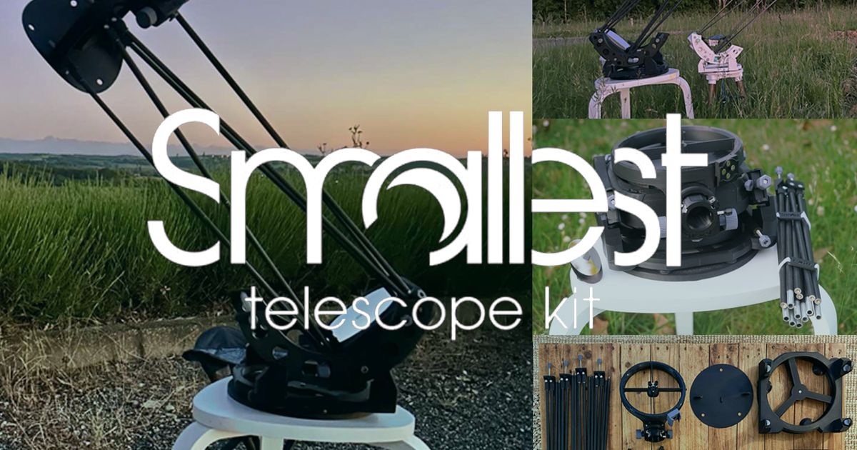 3D printable 6" f/5 compact travel telescope model