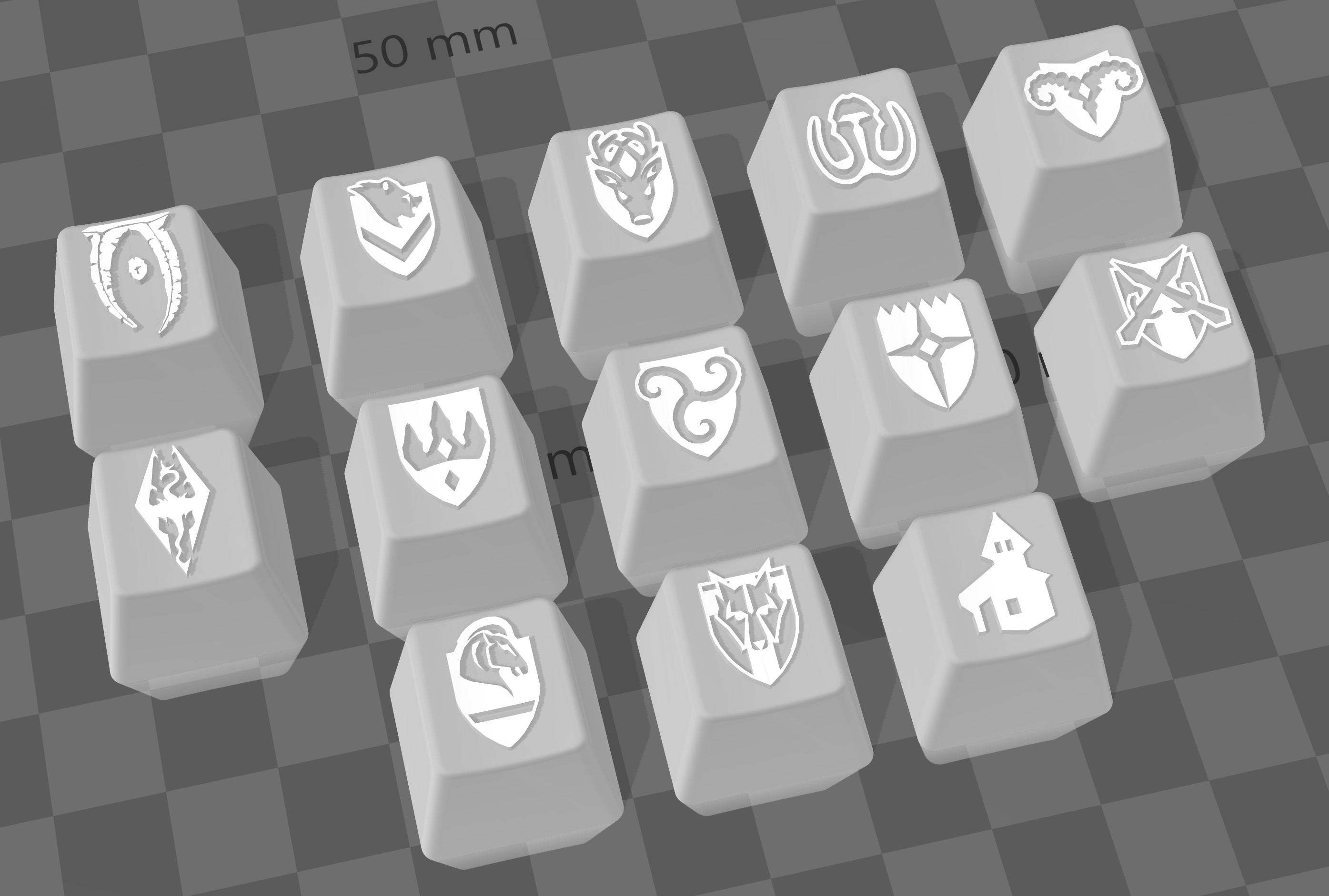 Elder Scrolls Skyrim Keycaps by 64bitcube Download free STL model
