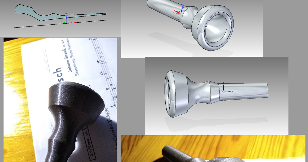 Trombone Mouthpiece by Bartosz Niedziałkowski Download free STL model