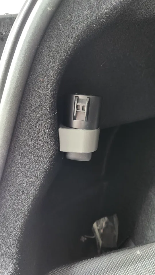 Tesla J1772 charger adapter holder for Model 3 trunk by Luce