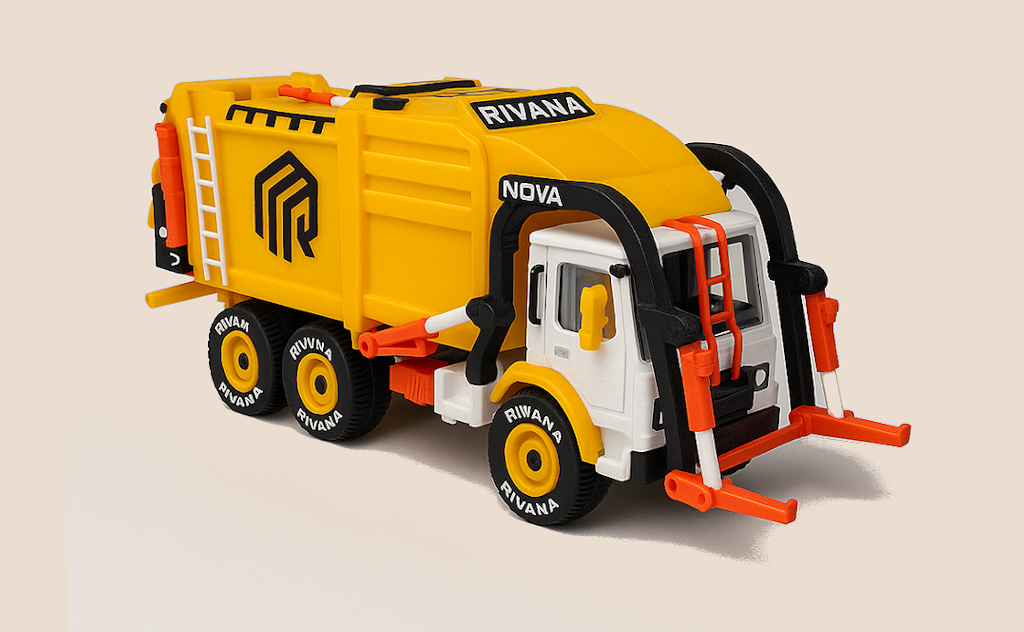 Yellow Front Loading Garbage Truck (Basic)