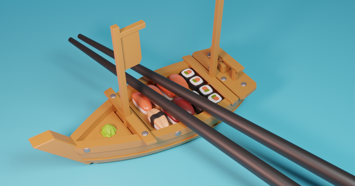 Mini Sushi Boat Chopsticks Holder by PrintChallenge Download free STL